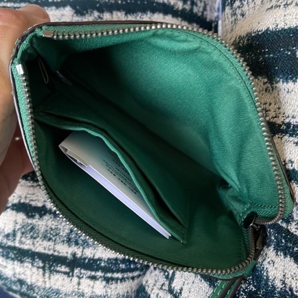 Coach Mystical Floral Corner Zip Wristlet Green Multi - Picture 5 of 13